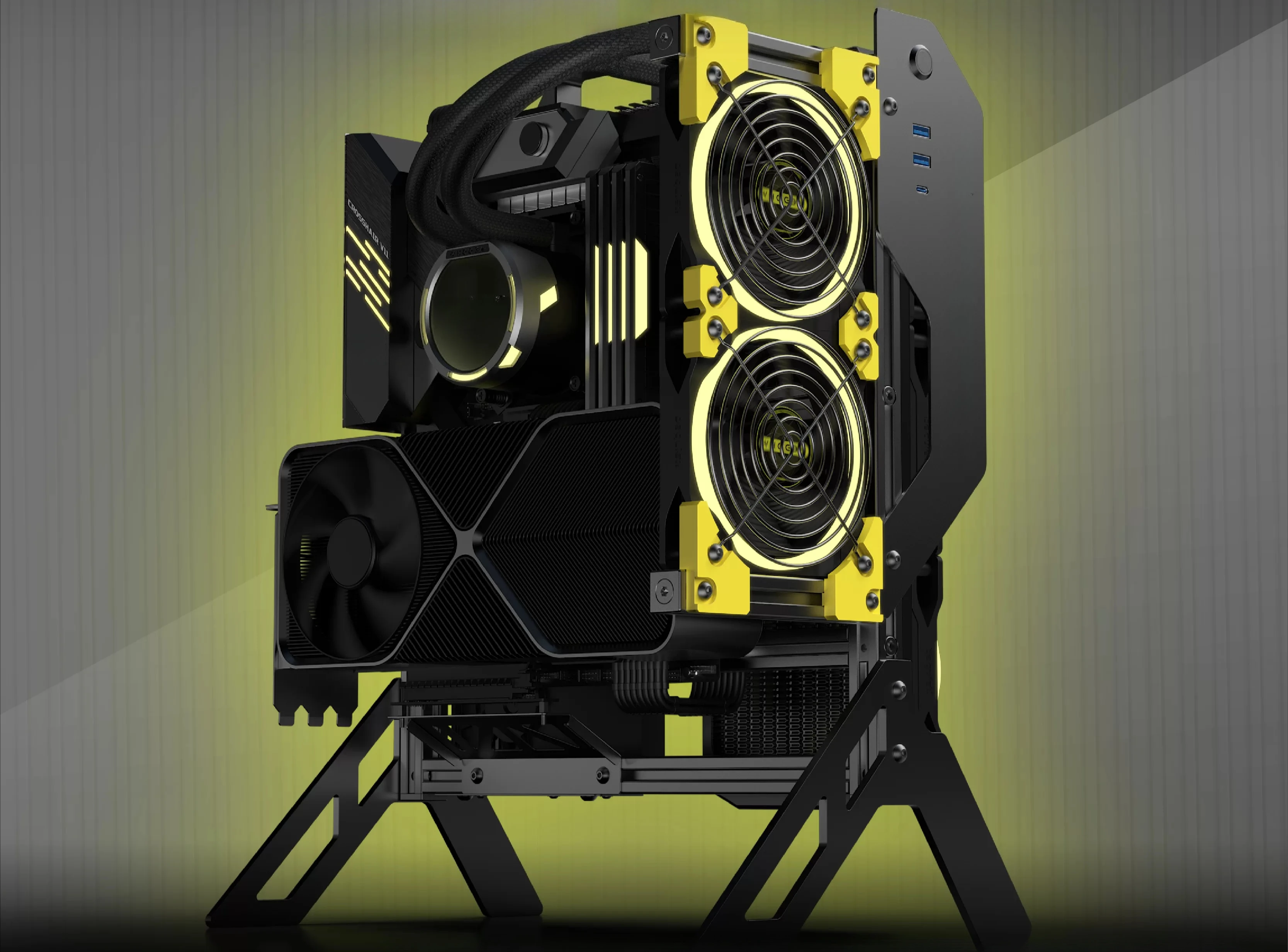 Gabinete de PC ATX de estrutur - Pc Gaming Water Cooling avaliação e preço