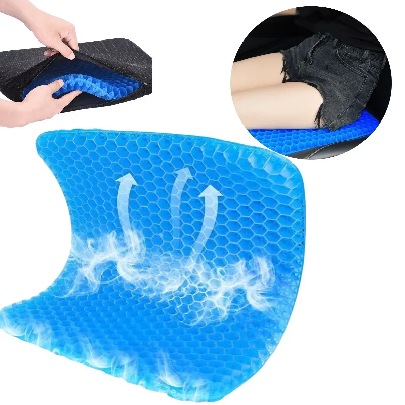 

Breathable Cooling Gel Car Seat Cushion Universal Comfort Pad for Office Chair Home Car and Truck Seats Support