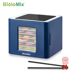 Disidratatore per alimenti BioloMix 6 vassoi con controllo tattile a LED, temperatura e tempo digitali, essiccatore per carne di frutta e verdura carne di manzo a scatti