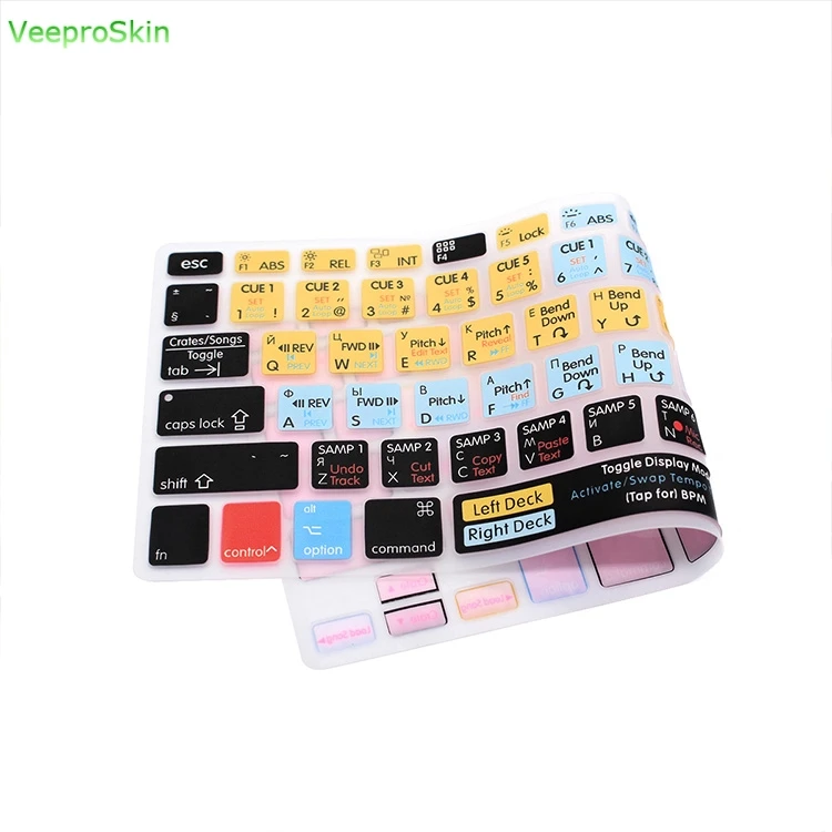 Russian Serato Scratch LIVE Keyboard Protective Film Hotkey Silicone Keyboard Skin Cover For MacBook Pro Retina Air 13