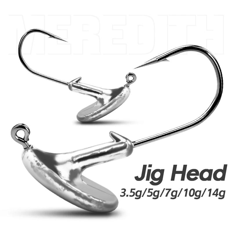 MEREDITH 10PCS Blood Slot Jig Head Tumbler Hook Set 3.5g-14g Carbon Steel