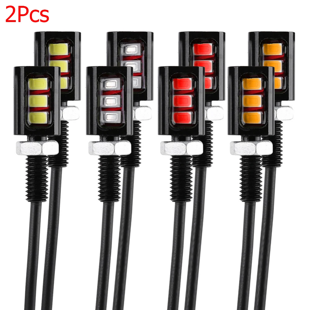 2Pcs Universal 12V Auto 3 LED Lamp Car Motorcycle Light License Number Plate