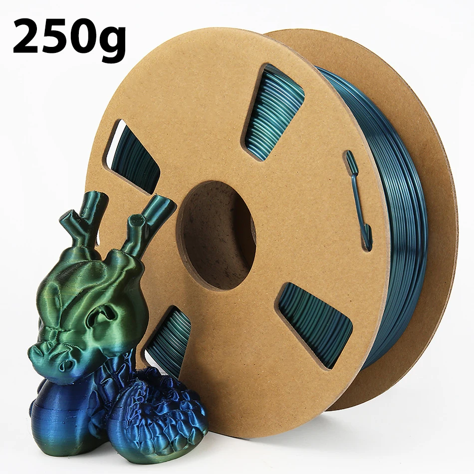 250g Dual Color 3D Printer Filament Silk 1.75mm PLA Double Color Gradient Dual Colors Silk Bicolor For 3D Printing Materials 1KG