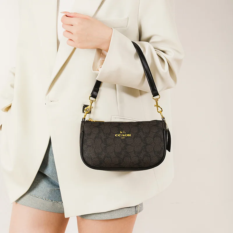 Damen High-End-Leder-Unterarm-Schultertasche Klassische Vintage-Designer-Umhängetasche Elegante Messenger-Tasche – Detail 6