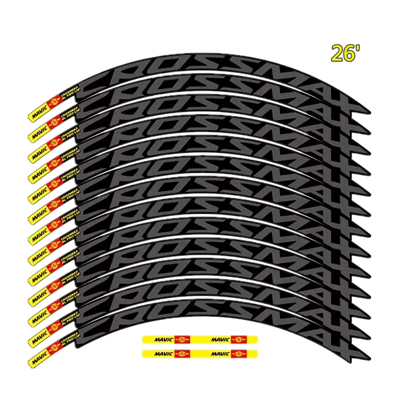 MAVIC CROSSMAX SL PRO MTB-Radaufkleber, Breite 17 mm, PRO-Fahrrad-Radaufkleber, Fahrradaufkleber für zwei Räder, Aufkleber, MTB-Felgenaufkleber