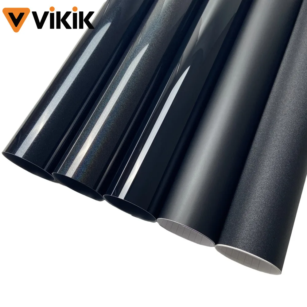 

Black Vinyl Films Glossy Matte Car Motorcycle Color Change Stickers Brushed Chrome Car Adhesive Vinyl Air Release