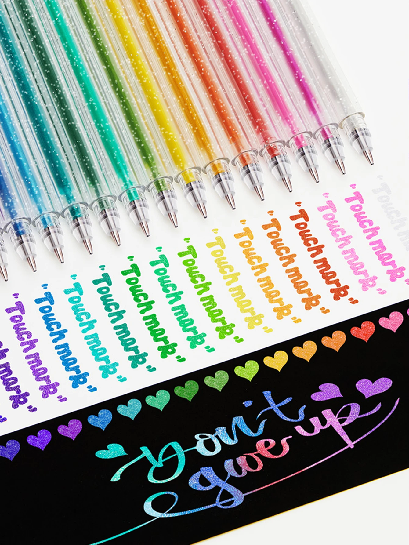 8-48 Colorful Glitter Gel Pens with Shimmering Silver Light, Color-Changing, for Students' Journaling, Pearlescent Markers, Fluorescent Note-Taking, Shiny Metallic Outline, Glitter Watercolor Highlighters