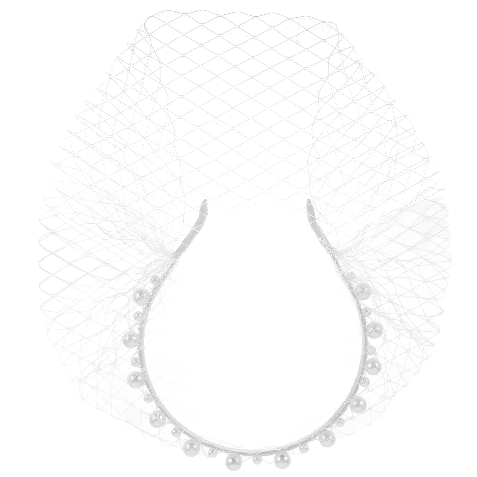 

White Pearl Headdress Mesh Hair Accessories Birdcage Veil Face Headb Bridal Headpiece Short Lace Veils Retro Style