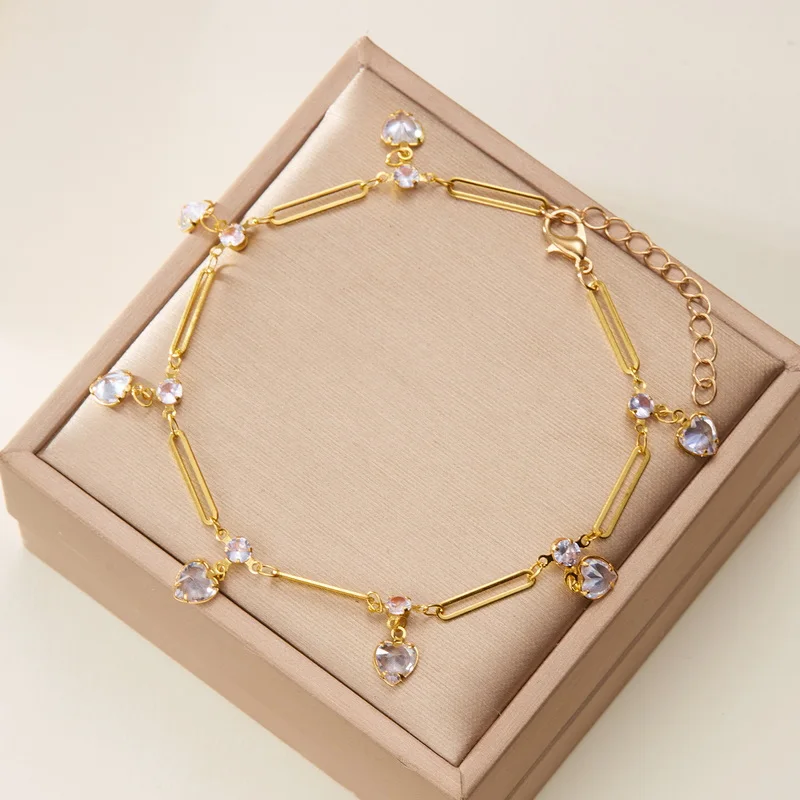 Sommer Süße Rote Kirsche Fußkettchen für Frauen Mode Niedlichen Reis Perlen Blumen Herz Kette Fußkettchen Strand Barfuß Sandale Schmuck – Detail 6