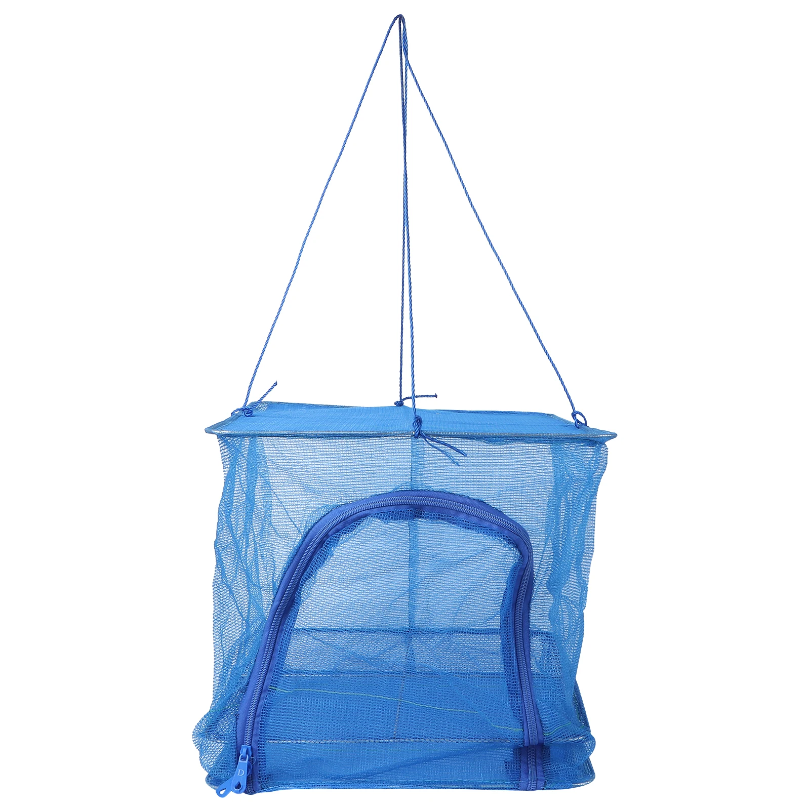 

1pc Drying Net for Fish Shrimp Vegetables Fruits Cage High Elasticity Mesh Zipper Foldable Storage Bag Drying Rack