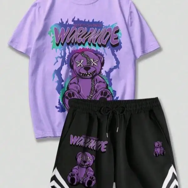 Nowe komplety odzieżowe NS Męska odzież sportowa codzienna Koszulka z krótkim rękawem Siedem Sve Długość spodni Jesienna sezonowa moda Wygodna Oddychająca