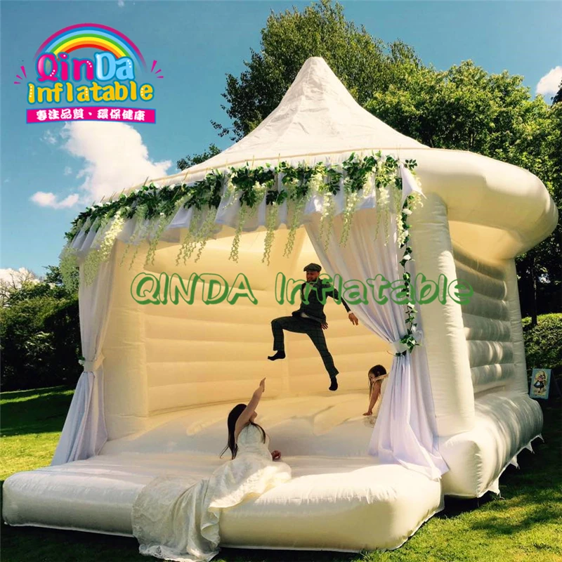 Customized Bounce House Party Rental White Inflatable Jumping Castle Wedding Bouncer,Wedding Bounce Prices