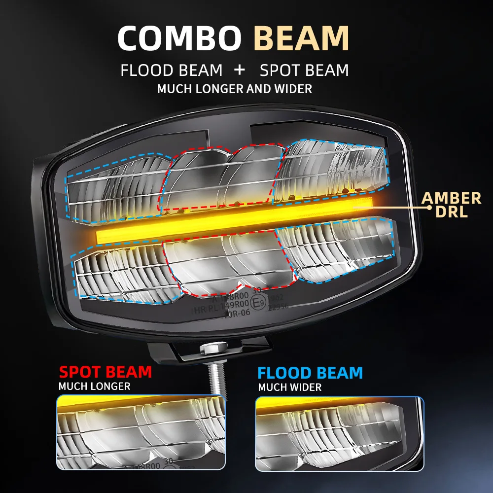 9-inch card Euro LED spotlight truck LED modified driving light large truck roof light
