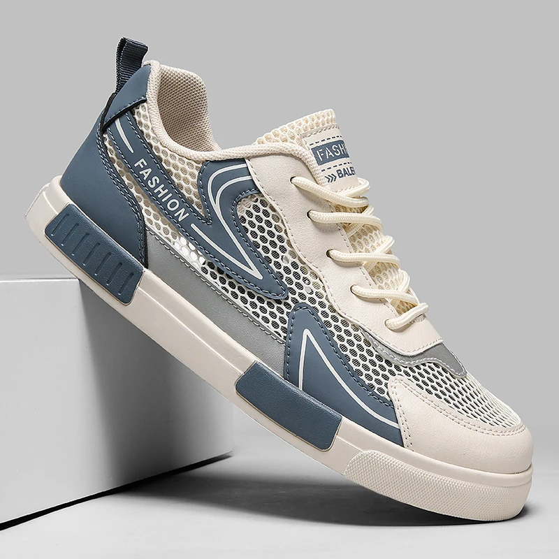 

Men's Summer Breathable Thin Mesh Anti-slip Slip-on Casual Trendy Shoes Large Size Grid Shoes Youth Sports Leisure Rubber Sole