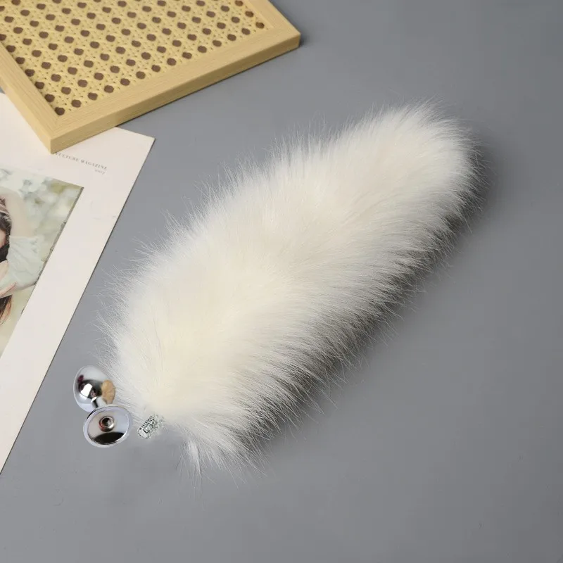 Artificial Fur Fox Tail Cosplay Anal Sex Toys with Detachable Smooth Touch Metal Butt Plug for Couple Adult Supplies Sex Shop