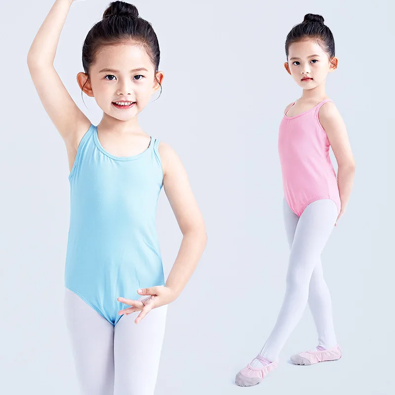 Girl Ballet Leotard Criss Cross Double Shoulder Straps Gymnastic Hollow Out Back Dance Outfits Camisole Tank Unitards Jumpsuit