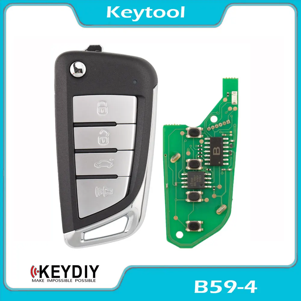 KEYDIY KD B59-4 Universal Flip Car Remote Key 4 Buttons for Audi Type Remote Car Key for KD900/KD-X2/KD-MAX Key Programmer