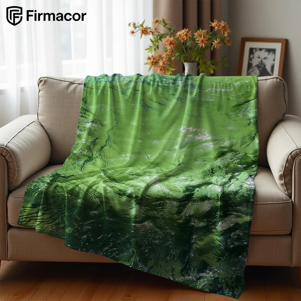 Jade Water Ripples Cartoon Anime Print Flannel Blanket Soft Warm Throw for Kids Bedroom Sofa Bed Christmas Office Car