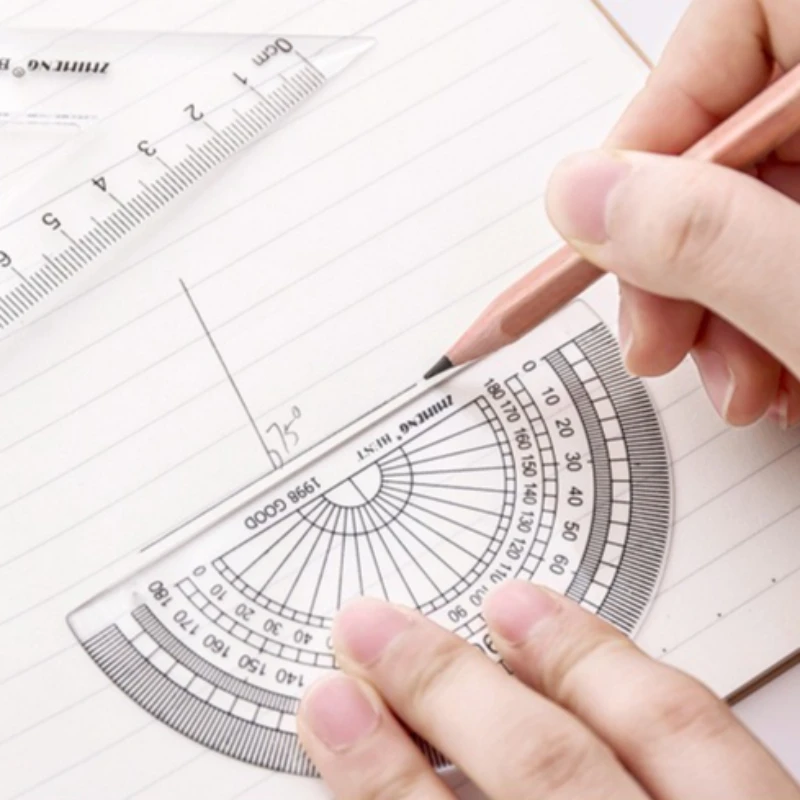 4pcs Clear Grid Acrylic Ruler-Minimalist Creative Plastic Ruler Set for Students Handmade Scrapbooking Measuring Tool Stationery