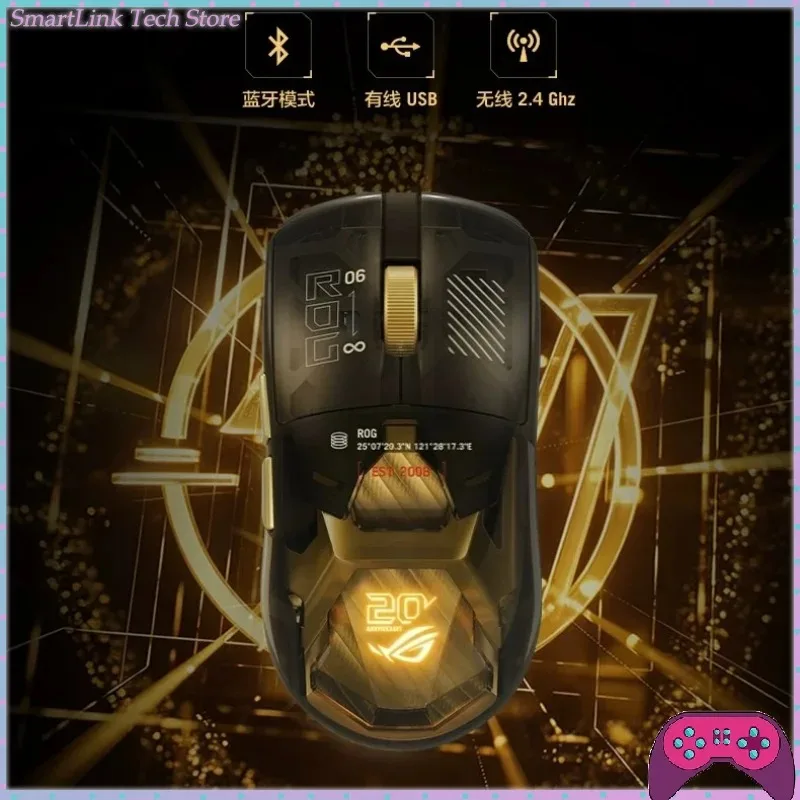New ROG Dragon Scale 2 Extreme 20th Anniversary Edition Mouse 24K Gold-Plated 65K DPI 8K Report Rate Mouse Gifts