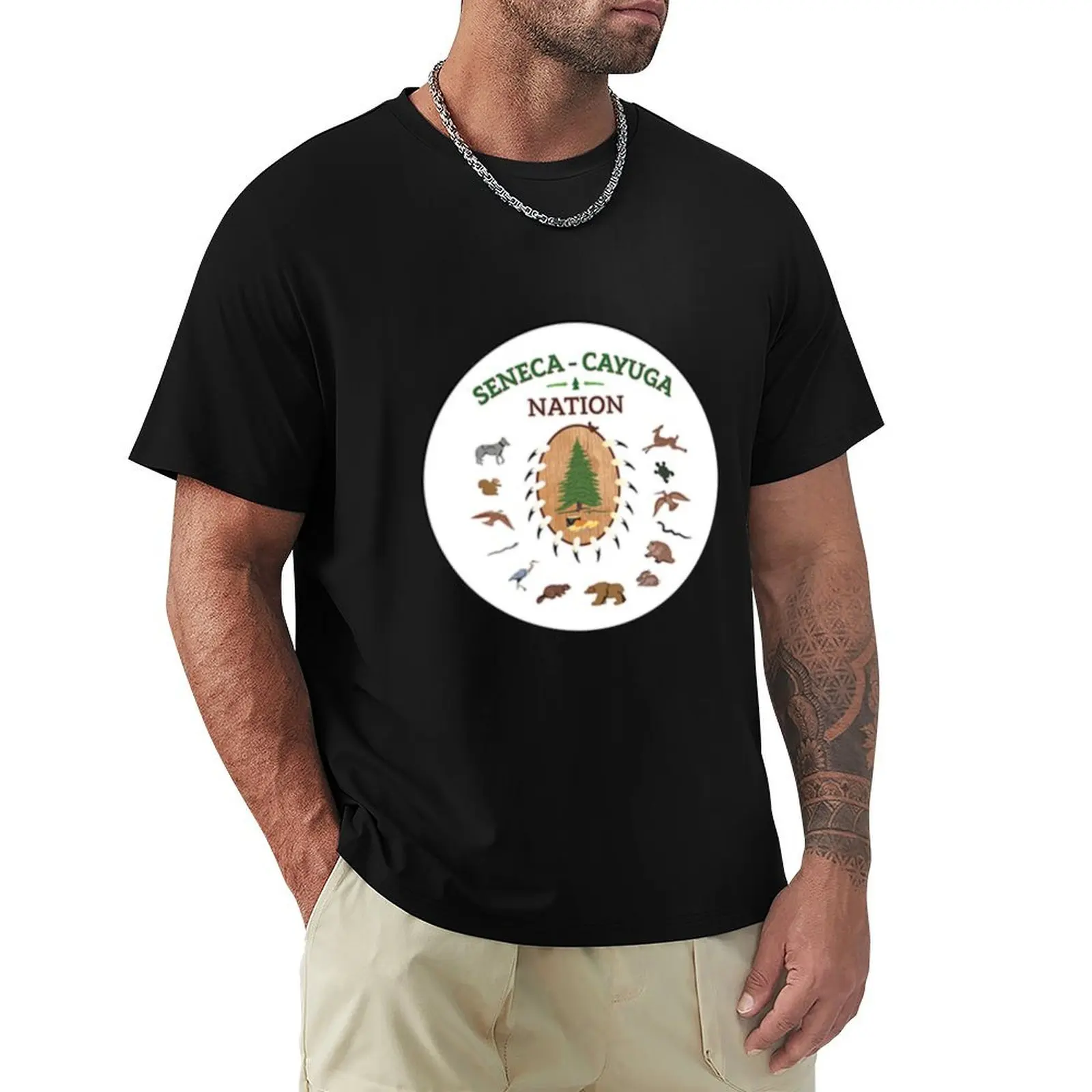 Camiseta Seal of Seneca-Cayuga Nation of Indians Reservation Oklahoma USA, camiseta informal sencilla y moderna
