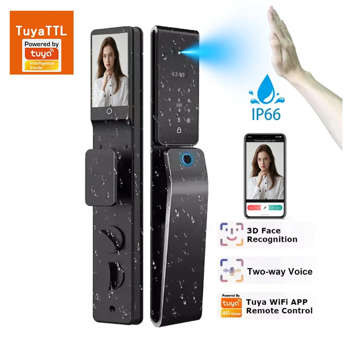 High Quality Fully Automatic Smart Lock Door Palm Face Recognition Waterproof Security Smart Digit Lock for 6068/85