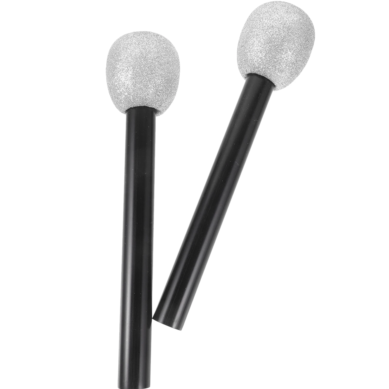

2pcs Kids Microphone Glitter Fake Microphone Prop For Cosplay Stage Performance Party Favors Plastic Microphones Lightweight