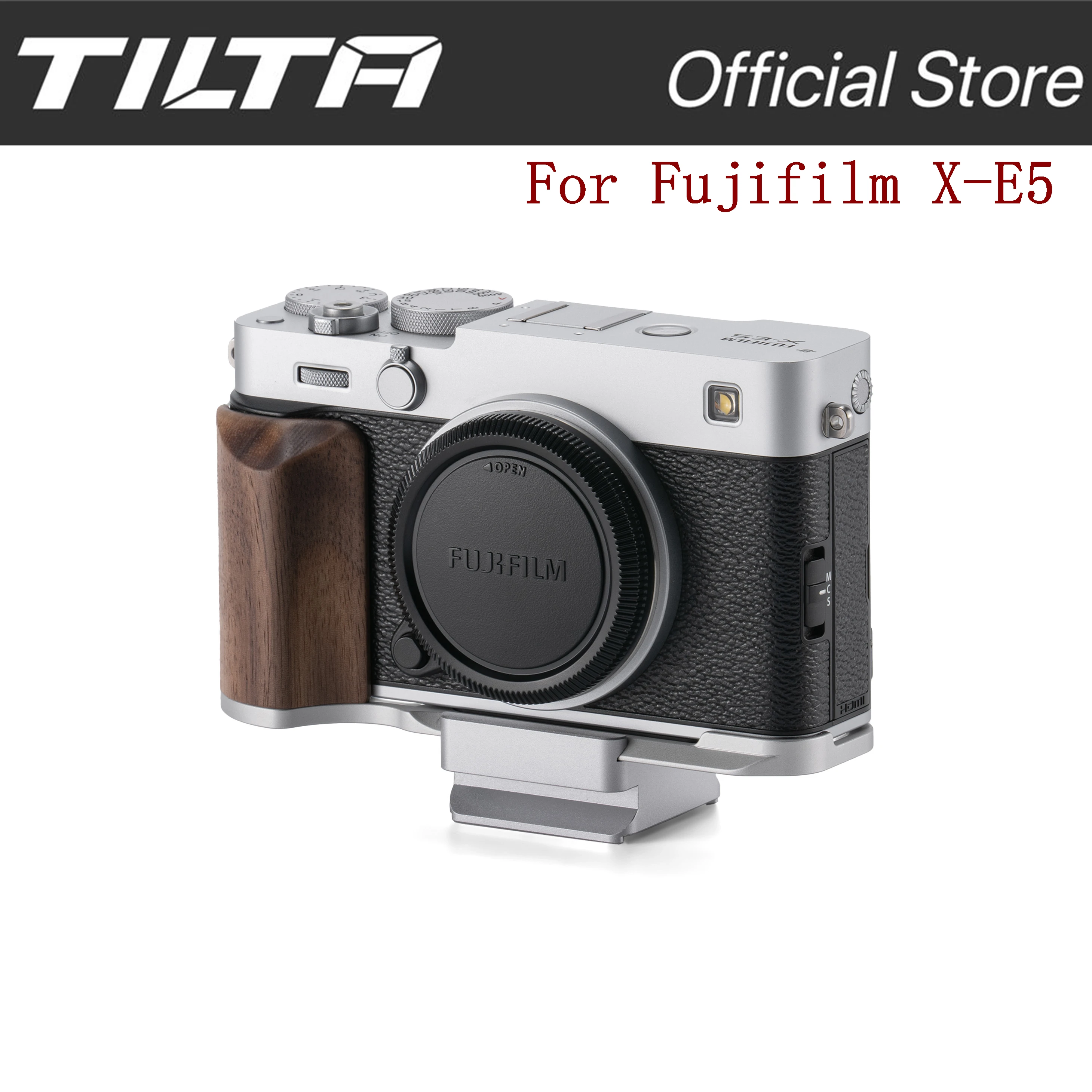 TILTA pour Fujifilm X-E5 Kit de Base de Cage de caméra Vintage avec plaque de Base de montage poignée en bois 1/4 ARCA plaque de dégagement rapide TA-T91