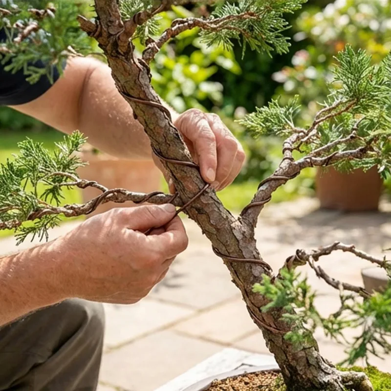 Brown Aluminum Bonsai Wires Plant Support Training Wire Fixing Strings DIY Shape Branches Support Bend/1.0/1.5/2.0/2.5/3.0mm - view 4