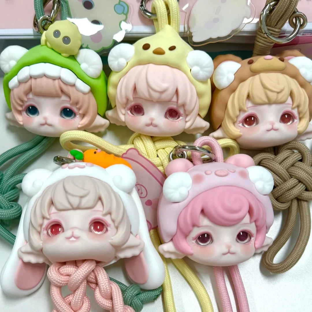 

Mimia Pajama Party Series Rope Cute Blind Box Kawaii Mystery Box Car Hanging Desktop Ornament Shoe Flower Toy Surprise Gift