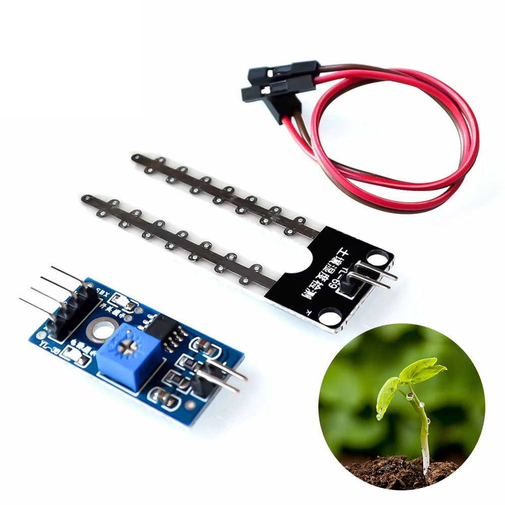Smart Electronics Soil Moisture Hygrometer LM393 Soil Moisture Sensor Development Board 5V High Precision for Robot Smart Car