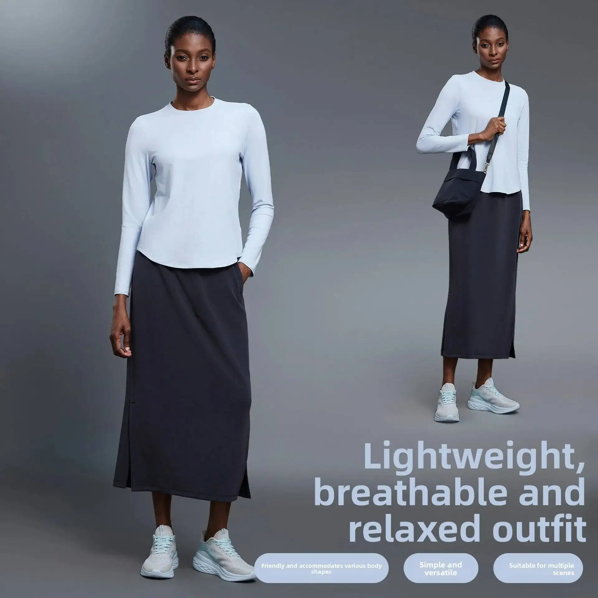 

Casual Loose Sports Long Sleeved T Shirt Lightweight Breathable Versatile Fiess Top For Women In Autumn