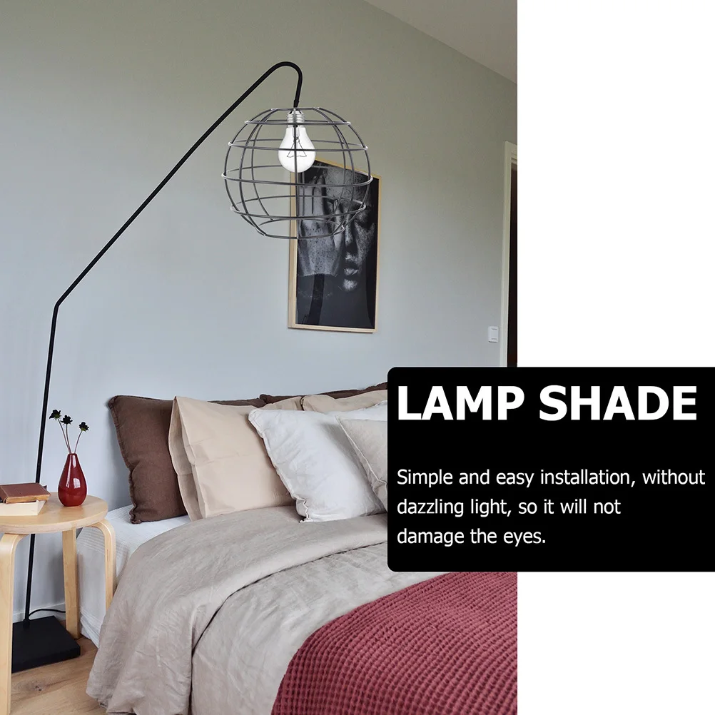 

2Pcs Vintage Birdcage Wall Lamp Shades Iron Wire Metal Lamp Covers for Bedroom Ceiling Pendant Light Fixtures Metal Lampshade
