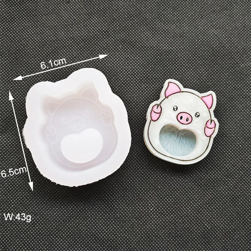 DIY Pig Car  shaker mold silicone phone jewelry tool jewelry molds