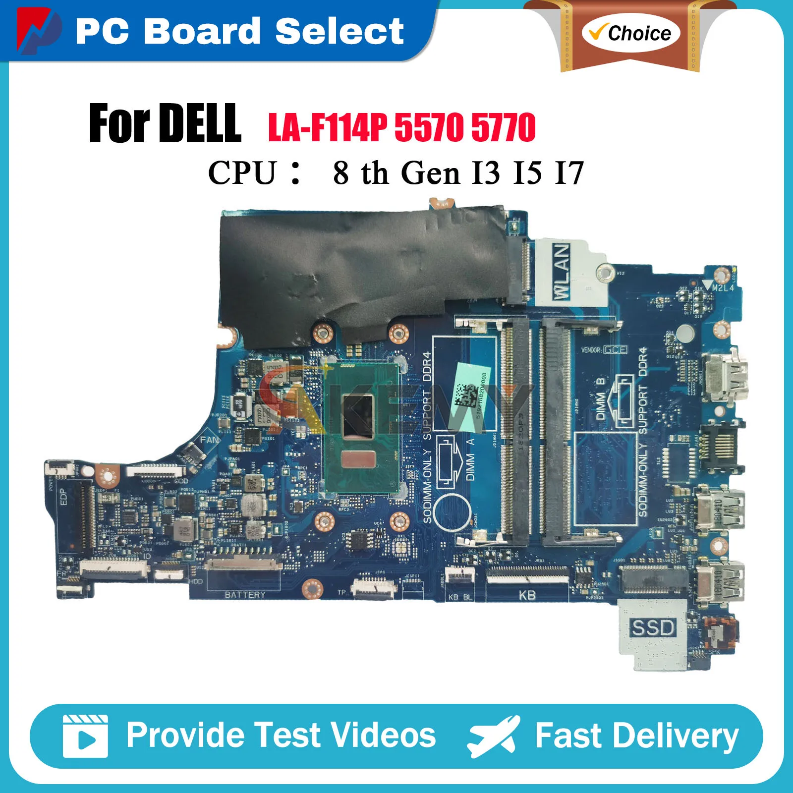 

Laptop Motherboard For DELL Inspiron 15 5570 17 5770 CAL60 LA-F114P with i3 i5 i7 CPU CN-0V4K03 0V5DDM 0NM2C6 100% Fully Tested