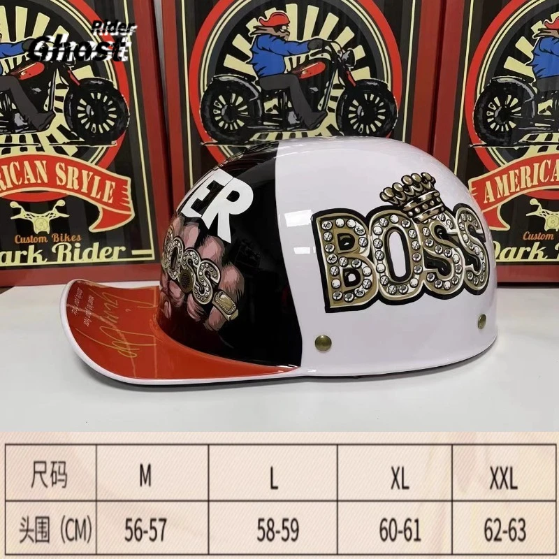 

Electric Car Crash-proof Baseball Cap Helmet Retro Motorcycle Helmet Vintage for Outdoor Cycling Roller Skating Open Face