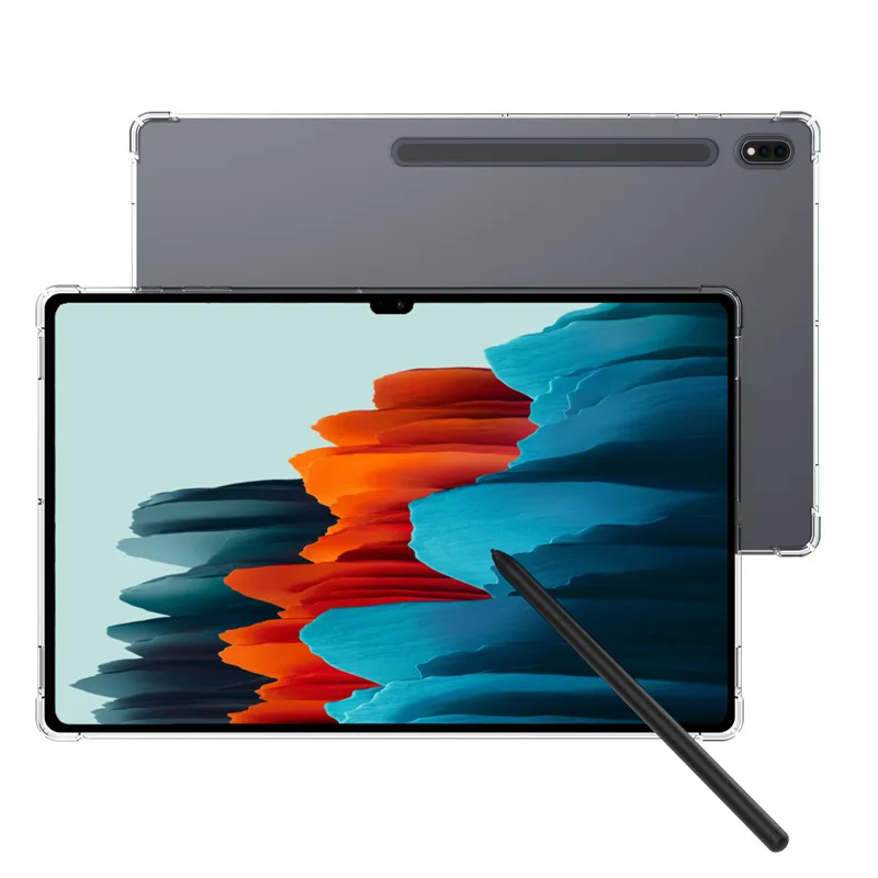 AJIUYU Case For Samsung Galaxy Tab S7 FE Plus S8 S7 11 12.4 inch Tablet S6 Lite A8 A7 Cover Transparent TPU Silicone Soft Shell