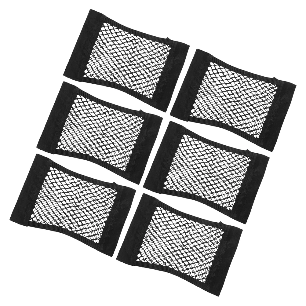 

6pcs Trunk Storage Pocket Black Oxford Cloth Large Capacity Universal Cargo Nets Car Trunk Net Space Saving Solution