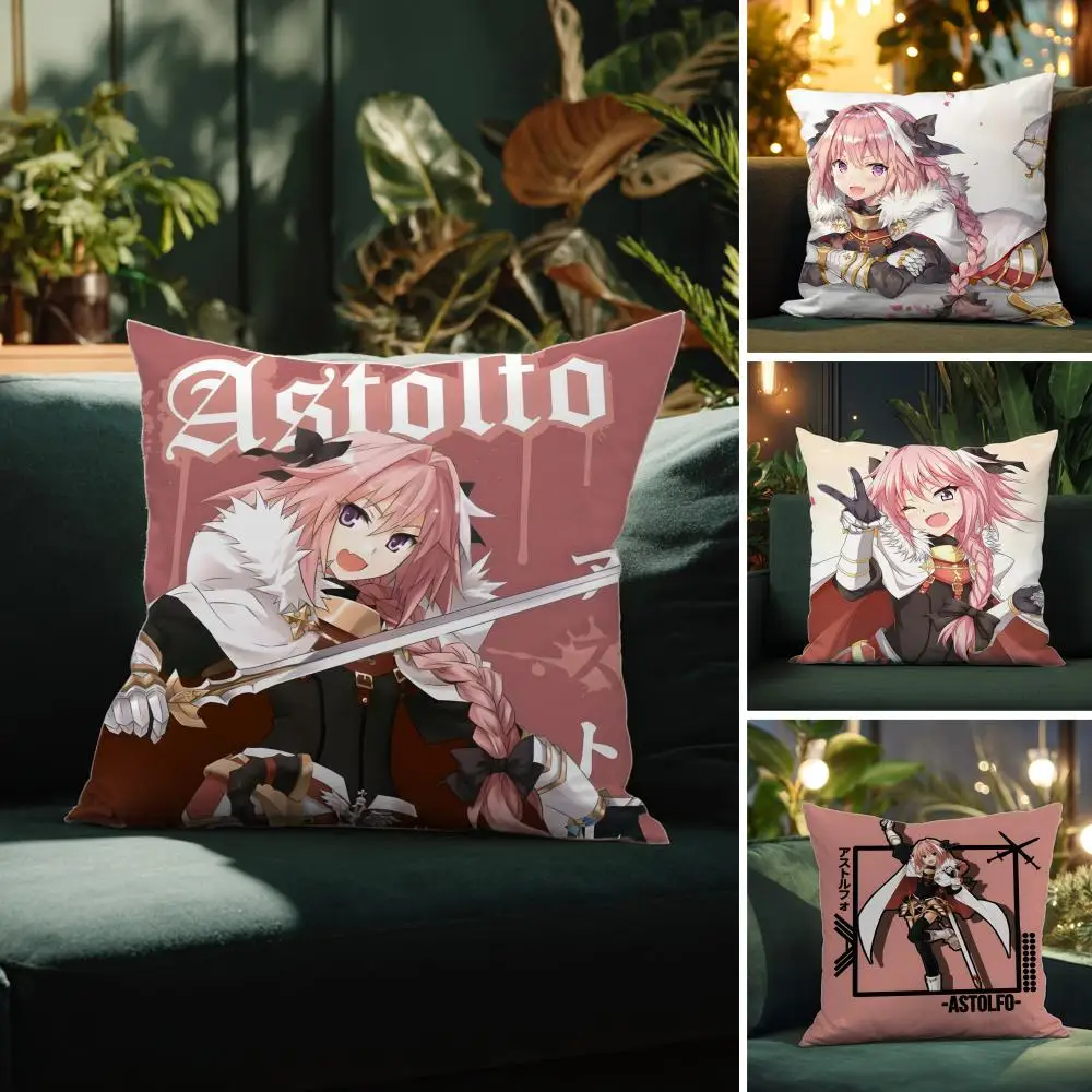 Game F-Fate Grand Order Astolfo Pillow Case Pattern Printed Pillowcase for Living Room Sofa Cushion Cover & Bedroom Decor
