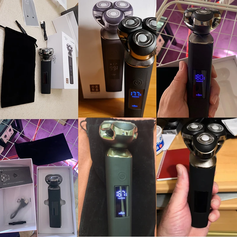 Elektryczna golarka elektryczna MSN maszynka do włosów golarka dla mężczyzn trymer do brody szybko ładująca wyświetlacz LCD 3D maszynka do golenia Smart Clean