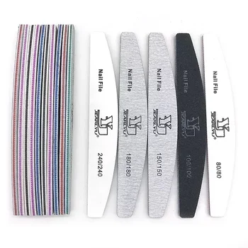 1 قطعة Nagelvijl 80 100 150 180 240 حصى ملف الأظافر القمر نمط ملف طلاء الأظافر مجموعة Limes A Ongles ملفات الأظافر المهنية