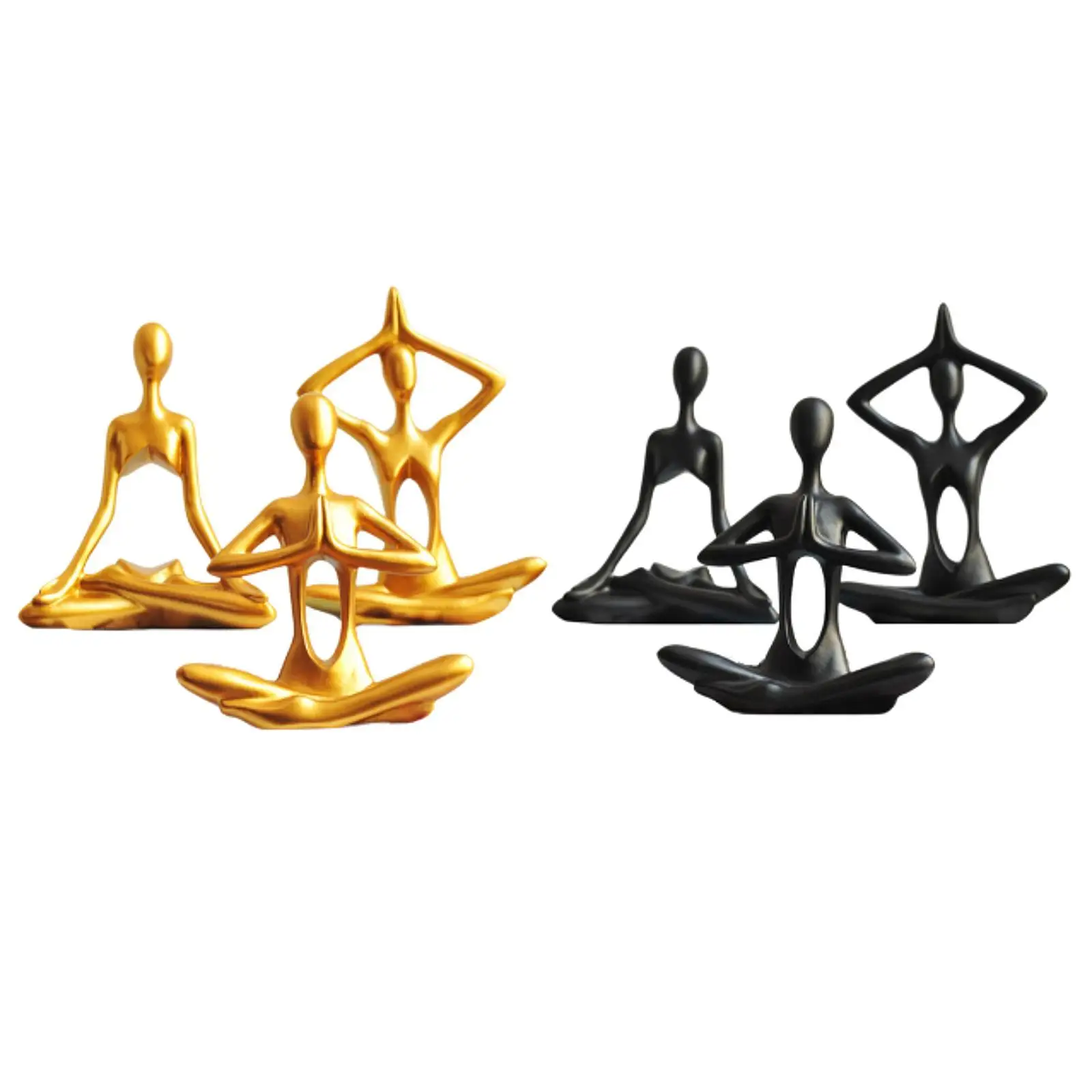 

3 Pieces Yoga Statues Desktop Ornaments Abstract Figure Sculptures for Dining Table Entrance Office Shelf Table Centerpiece