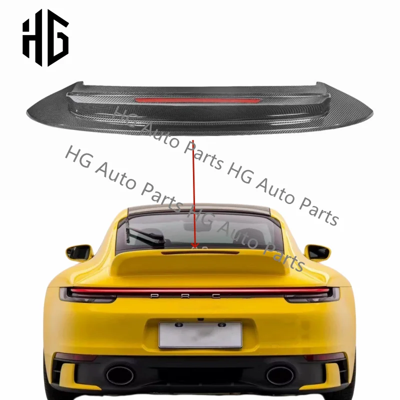 

Upgrade To SC Style Gloss Carbon Fiber Duck Tail Spoiler For Porsche 911 992 Sport Rear Wing Trunk Spoiler Body Parts