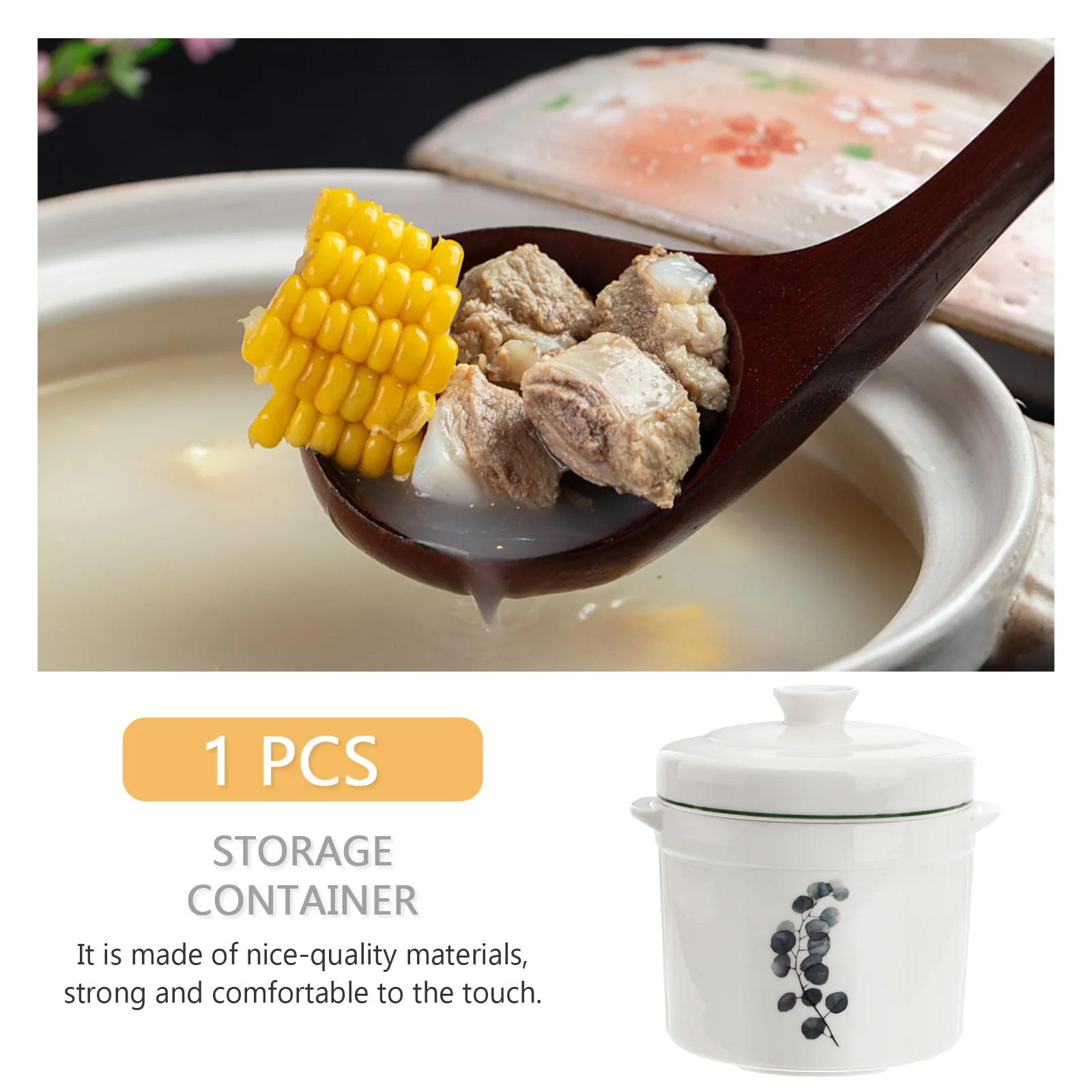 

1 шт. керамический горшок для тушения в европейском стиле с двойной крышкой и двойными ручками, маленькая миска для супа, микроволновая печь, безопасная кухонная посуда