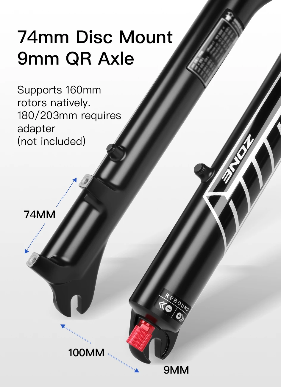 BOLANY 27,5 29er Luftgabel Fahrradaufhängung 9x100mm MTB Fahrrad Vorderstoßdämpfer 34mm Zwischenrohr Gabel Einstellbare Dämpfung Rebound – Detail 11