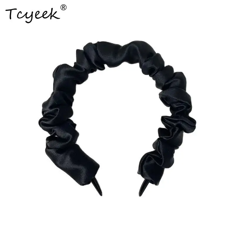 

Tcyeek, 6A 100%Real Silk Vintage Headband, Luxury Elastic Hair Band For Women, Fashion Hair Accessories Summer Fall A47030QM