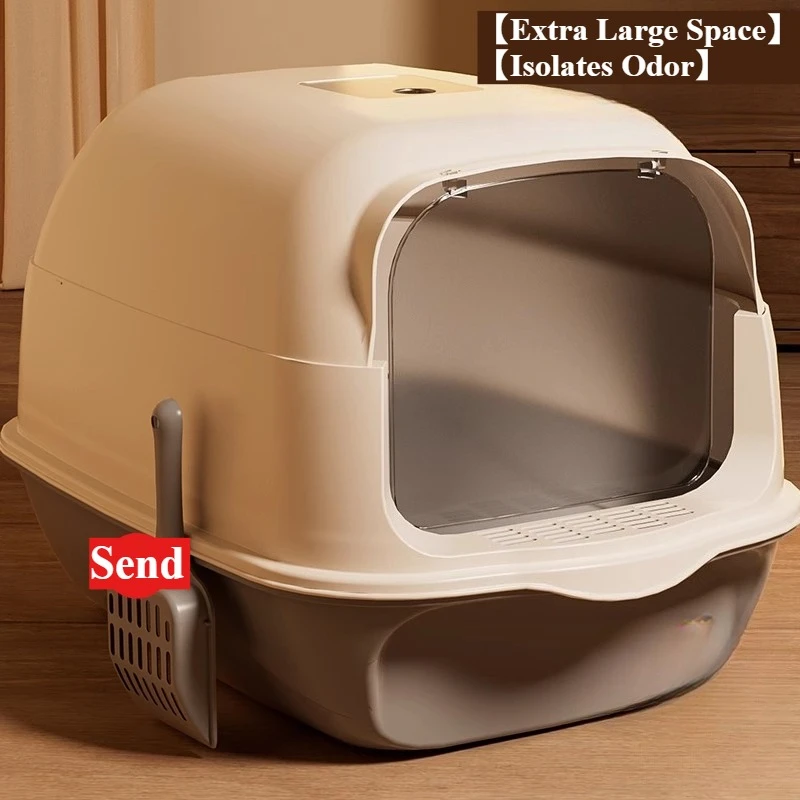 1pcs Pet Cat Litter Box Splash-Proof Toilet Fully Sealed Anti-Leakage Anti-Odor Cat Toilet Drawer Plastic Sandbox Hygiene Tray
