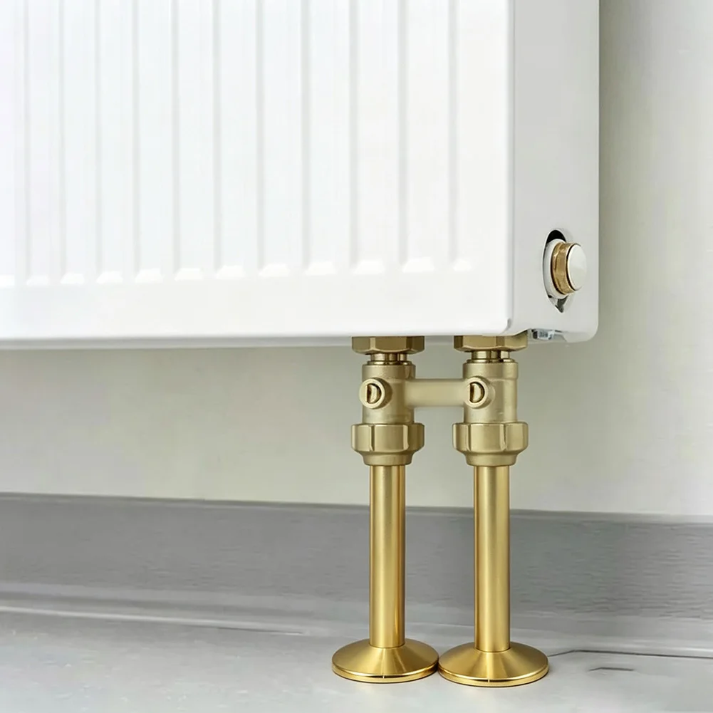 2PCS 15x200mm Brushed Gold Radiator Pipe Decorative Cover Plastic Towel Rack Sleeve For Home Heating System Valve Concealer