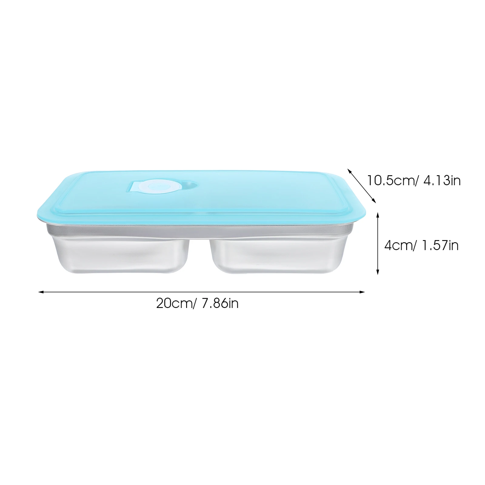 

2Sets Stainless Steel Snack Container Dual Compartment Leakproof Lunch Box for Travel School Work Reusable Food Carrier