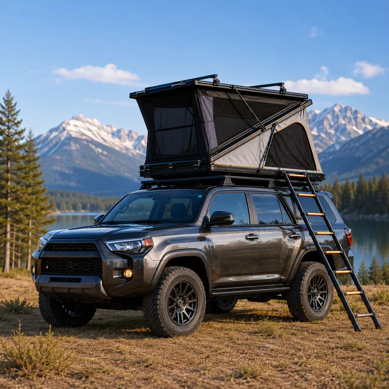 Z Shape Hard Shell Rooftop Tent Waterproof Aluminum Car Roof Tent for 4x4 SUV Camping
